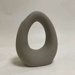 ΕΠΙΤΡΑΠΕΖΙΟ ΚΕΡΑΜΙΚΟ ΔΙΑΚΟΣΜΗΤΙΚΟ ELLIPTO HM4644.03 ΓΚΡΙ ΜΑΤ 16,5x9x20,3Υεκ