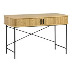 Γραφείο εργασίας Scandi pakoworld MDF/Metal σε φυσική απόχρωση με μεταλλικά μαύρα πόδια 120x60x76,5εκ