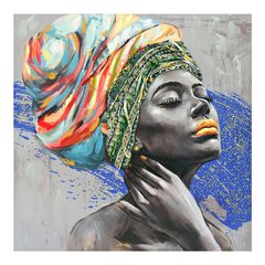 Πίνακας σε καμβά Africana 3D Inart 100x3x100εκ