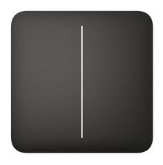 AJAX - SOLO BUTTON (2-GANG) BLACK Πρόσοψη δύο θέσεων για ασύρματο διακόπτη ελέγχου φωτισμού, σε μαύρο χρώμα.