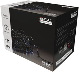 Entac Χριστουγεννιάτικα Λαμπάκια IP44 240 LED Ψυχρό 24m