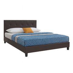 Κρεβάτι Sissy Megapap από τεχνόδερμα χρώμα καφέ 160x200εκ.