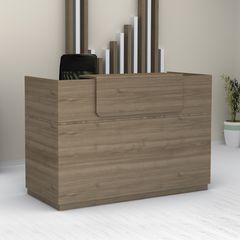 Γραφείο υποδοχής - reception Lemmon Megapap χρώμα καρυδί 160x70x110εκ.