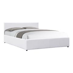Κρεβάτι Dellia pakoworld με αποθηκευτικό χώρο pu λευκό 150x200εκ