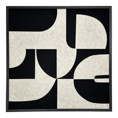 Πίνακας με πλαίσιο Jeire pakoworld μαύρο-λευκό 62x2.5x62εκ