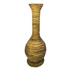 Διακοσμητικό βάζο Strail Inart banana rope σε φυσική απόχρωση Φ40x100εκ