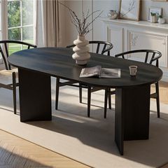 Τραπέζι Sablin Megapap χρώμα black wood 180x89,5x75εκ.