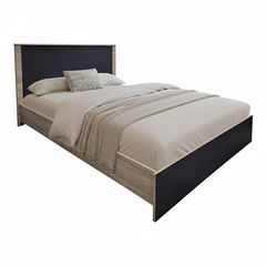 Κρεβάτι Athos pakoworld σε sonoma-ανθρακί απόχρωση 140x200εκ