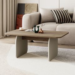 Τραπεζάκι σαλονιού Pietra Megapap χρώμα sepet oak - sandstone 100x60x41,8εκ.