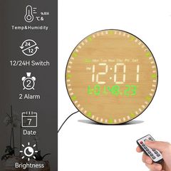 Επιτραπέζιο Ψηφιακό Ρολόι LED με Μοτίβο Bamboo DS5823L