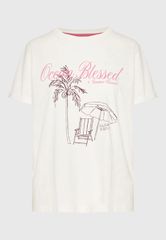 Funky Buddha Γυναικείο Βαμβακερό T-shirt με Τύπωμα FBL013-142-04
