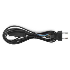 Entac Rewireable Καλώδιο 2G0.75 με Διακόπτη ON/OFF Μαύρο 2.5m
