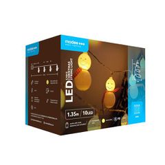 Modee Χριστουγεννιάτικα Φωτάκια LED Μπαταρίας (10LED/1,35m/15cm) Θερμό Λευκό