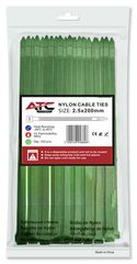 ATC Δεματικά 2.5x200mm Νάιλον Πράσινα 100τμχ Σακουλάκι