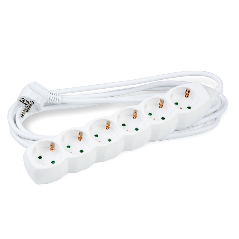 Technik Πολύπριζο 6 Θέσεων 1,5mm2 Λευκό 3m