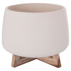 ΓΛΑΣΤΡΑ ΕΣ.ΧΩΡΟΥ FRELLO HM4674.02L ΛΕΥΚΟ FIBER CEMENT--TEAK ΒΑΣΗ 29x29x23,5Υεκ.
