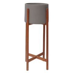 ΓΛΑΣΤΡΑ ΕΣΩΤ.ΧΩΡΟΥ RENTIL HM4684.03L FIBER CEMENT ΧΡΩΜΑ ΓΚΡΙ--ΒΑΣΗ TEAK Φ25x65Υ
