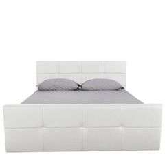 Κρεβάτι ArteLibre ANEMONE Λευκό PU Με Αποθηκευτικό Χώρο 217.5x170.5x100cm (Στρώμα 160x200cm)