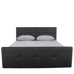 Κρεβάτι ArteLibre ANEMONE Μαύρο PU Με Αποθηκευτικό Χώρο 217.5x170.5x100cm(Στρώμα 160x200cm)