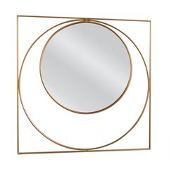 Καθρέπτης Τοίχου ArteLibre ALDOR Χρυσό Μέταλλο/Γυαλί 80x2x80cm