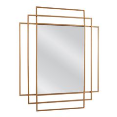 Καθρέπτης Τοίχου ArteLibre AULE Χρυσό Μέταλλο/Γυαλί 80x1.5x65cm