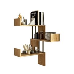 Ράφι Τοίχου ArteLibre DOWNE Πεύκο Μοριοσανίδα/Μέταλλο 60x22x109.4cm