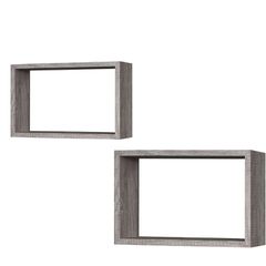 Ράφια Γκρι Δρυς 40x27x12cm/36.5x23.5x12cm 2Τμχ