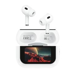 XO X48 Smart TWS Ακουστικά 5ης Γενιάς ANC με Οθόνη Λευκά