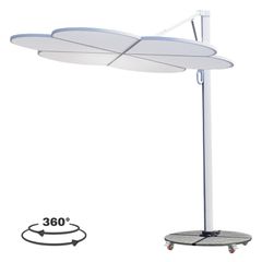 ΟΜΠΡΕΛΑ ΜΕ ΒΑΣΗ ΣΕΙΡΑ CANNOPY (flower) HM21286.02 ΑΛΟΥΜΙΝΙΟ-ΓΡΑΝΙΤΗΣ-ΛΕΥΚΟ 2,38x2,2μ