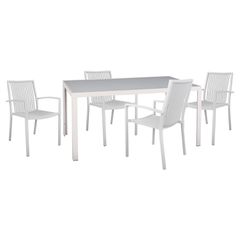 ΣΕΤ ΤΡΑΠΕΖΑΡΙΑΣ 5ΤΜΧ BRONCA HM21023 ΜΕΤΑΛ.ΤΡΑΠΕΖΙ-4 ΠΟΛΥΘΡΟΝΕΣ ΑΛΟΥΜΙΝΙΟΥ-ΛΕΥΚΟ