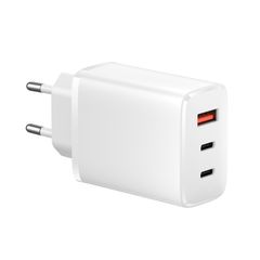 Λευκός Φορτιστής 65W GaN Type-C / Type-A