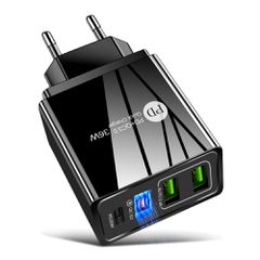 Ταχυφορτιστής PD+ QC3.0 36W Μαύρο Χρώμα