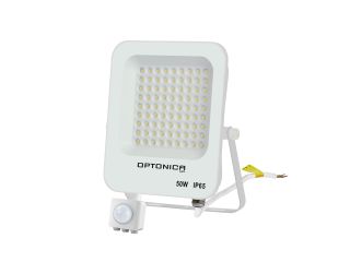 Προβολέας LED SMD Λευκός IP65 με Ανιχνευτή Κίνησης 50W Φυσικό Λευκό