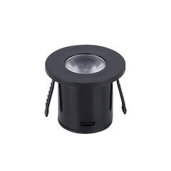 Led Σποτ Επίπλου Χωνευτό Μαύρο Στρογγυλό 1W Θερμό Λευκό