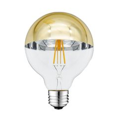 Led Λάμπα G95 E27 Ανεστραμένου Καθρέπτου Χρυσό 7Watt Θερμό Λευκό