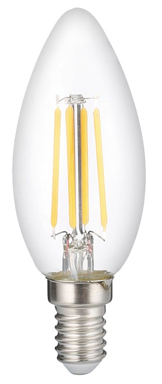 Led Κερί C35 E14 Filament 6Watt Ψυχρό Λευκό