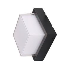 Led Επιτοίχιο Φωτιστικό Μάυρο Square 15W Θερμό Λευκό