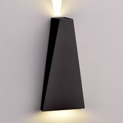 Led Επιτοίχιο Φωτιστικό Μάυρο 6W Θερμό Λευκό