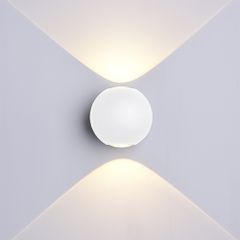 Led Επιτοίχιο Φωτιστικό Λευκό Στρογγυλό 6W Θερμό Λευκό