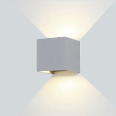 Led Επιτοίχιο Φωτιστικό Γκρί τετράγωνο 6W Φυσικό Λευκό