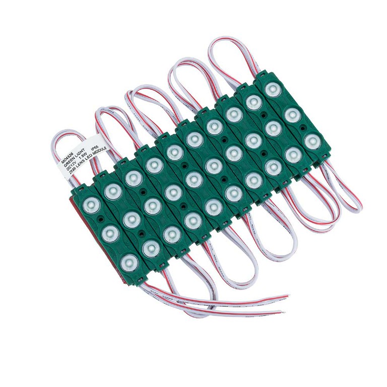 LED LENS MODULE 3 2835 160° DC12V 1.5W IP65 Πράσινο