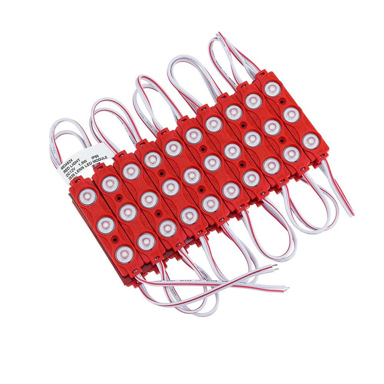 LED LENS MODULE 3 2835 160° DC12V 1.5W IP65 Κόκκινο