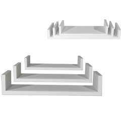 Ράφια Τοίχου Λευκό MDF 60x15.5x8cm 50x15.5x8cm 40x15.5x8cm 3Τμχ