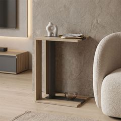Βοηθητικό τραπέζι Muju pakoworld sonoma- ανθρακί 30x40x55εκ