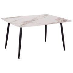 ΤΡΑΠΕΖΙ RAVEN HM18149.04 ΚΕΡΑΜΙΚΟ TOP ΜΕ ΟΨΗ ΛΕΥΚΟ/ΚΑΦΕ ΜΑΡΜΑΡΟ 140x80x74Υεκ.