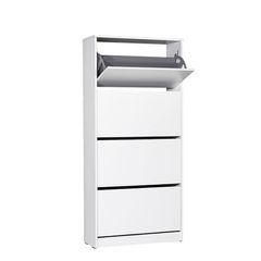 Παπουτσοθήκη Flat Duo Megapap 24 ζευγών χρώμα λευκό 73x26x157εκ.