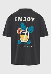 Funky Buddha Ανδρικό Relaxed T-shirt με Τύπωμα στην Πλάτη FBM013-087-04-thumb-5