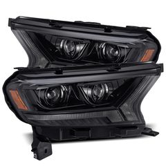 AlphaRex 19-21 Ford Ranger LUXX LED Proj Headlights Plank Style Alpha Black w/Se