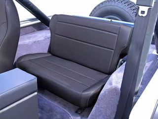 Rugged Ridge Fold and Tumble Rear Seat Black Denim 76-95 Jeep CJ / Jeep Wrangler