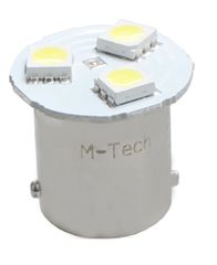 M-Tech R5W/R10W 12V BA15s LED 3xSMD5050 ΛΕΥΚΟ (ΜΟΝΟΠΟΛΙΚΟ) 1ΤΕΜ.